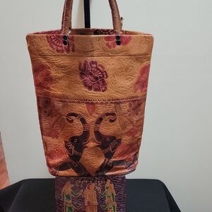 Artisan Floral Embossed Tote Bag - Multicolor